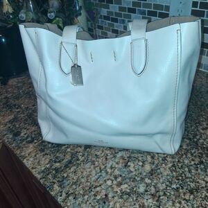Coach Cream Leather Tote Bag